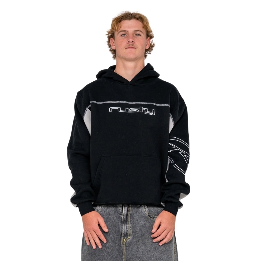 Rusty Titan Hooded Fleece - Black - Mens Pullover Hoodie by Rusty