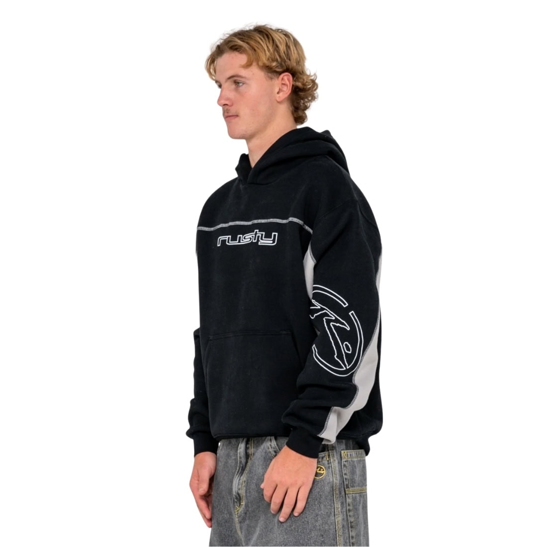 Rusty Titan Hooded Fleece - Black - Mens Pullover Hoodie by Rusty