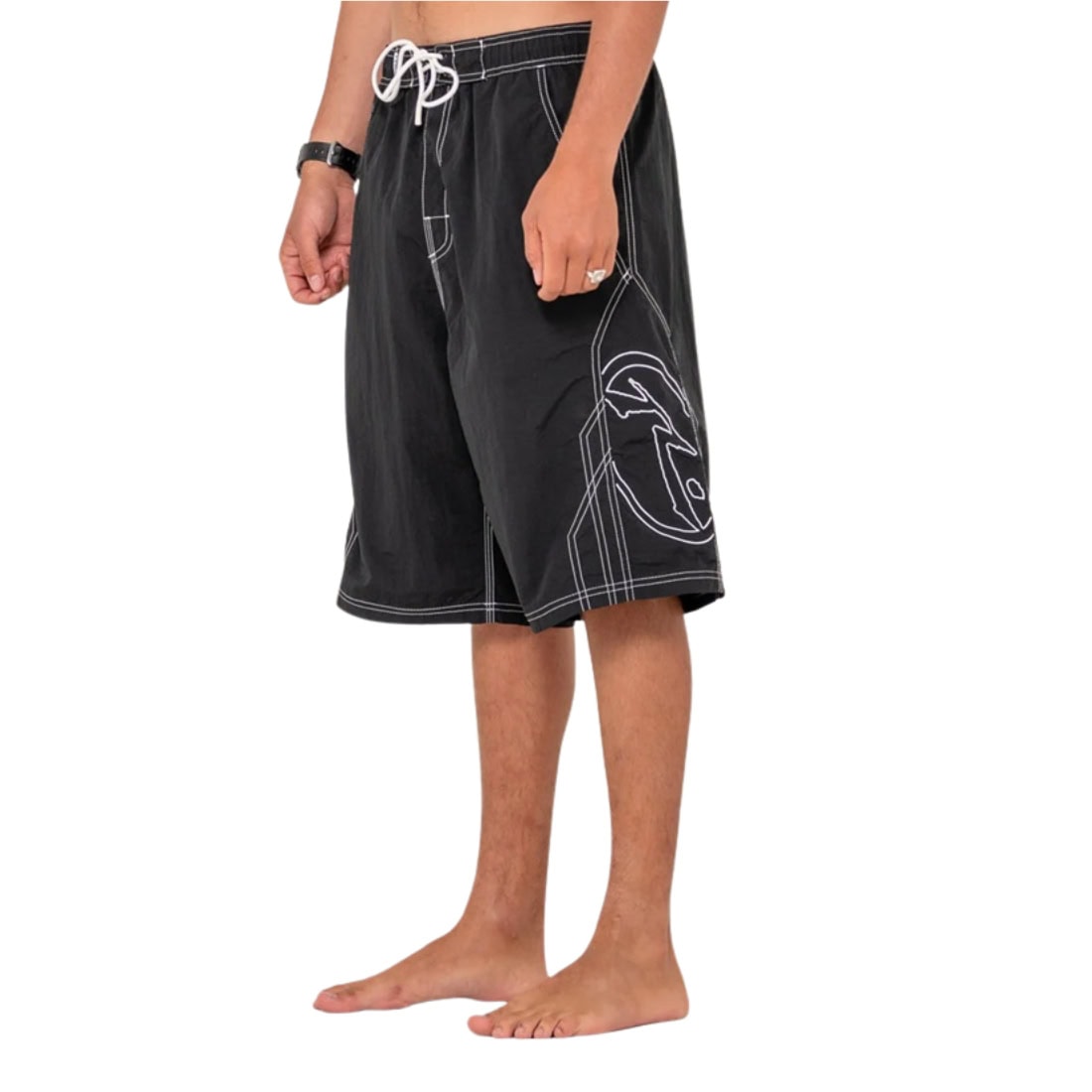 Rusty Tombstones Hybrid Waist Boardshorts - Black - Mens Hybrid Shorts by Rusty