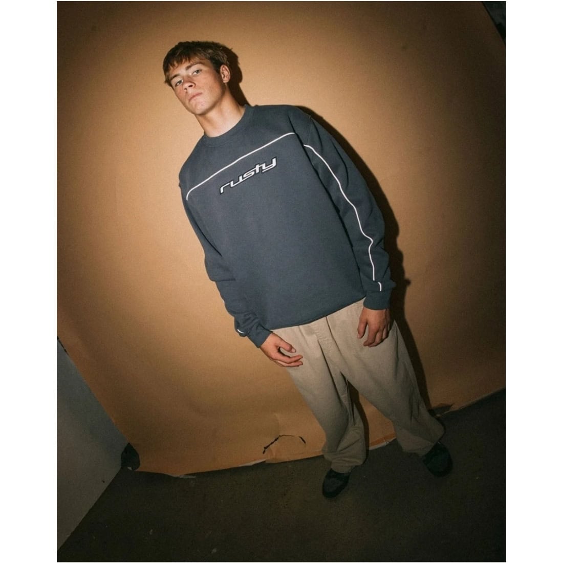 Rusty Trigger Crew Fleece - Atlantic Blue - Mens Crew Neck Sweatshirt by Rusty