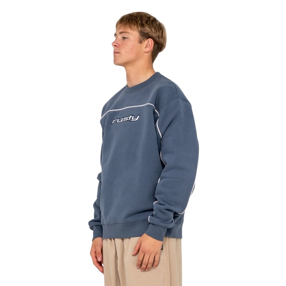 Rusty Trigger Crew Fleece - Atlantic Blue - Mens Crew Neck Sweatshirt by Rusty