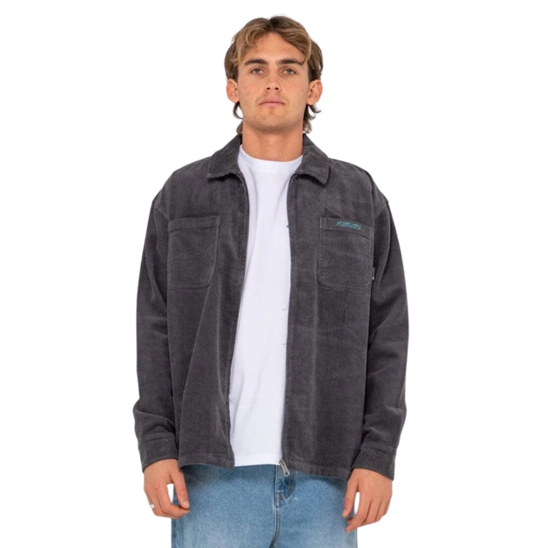 Rusty V8 Coup Cord Jacket - Coal - Mens Casual Jacket by Rusty