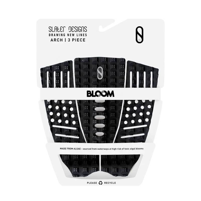 Slater Designs 3 Piece Arch Traction Algae Foam Tail Pad - Black/Grey - 3 Piece Tail Pad by Slater Designs