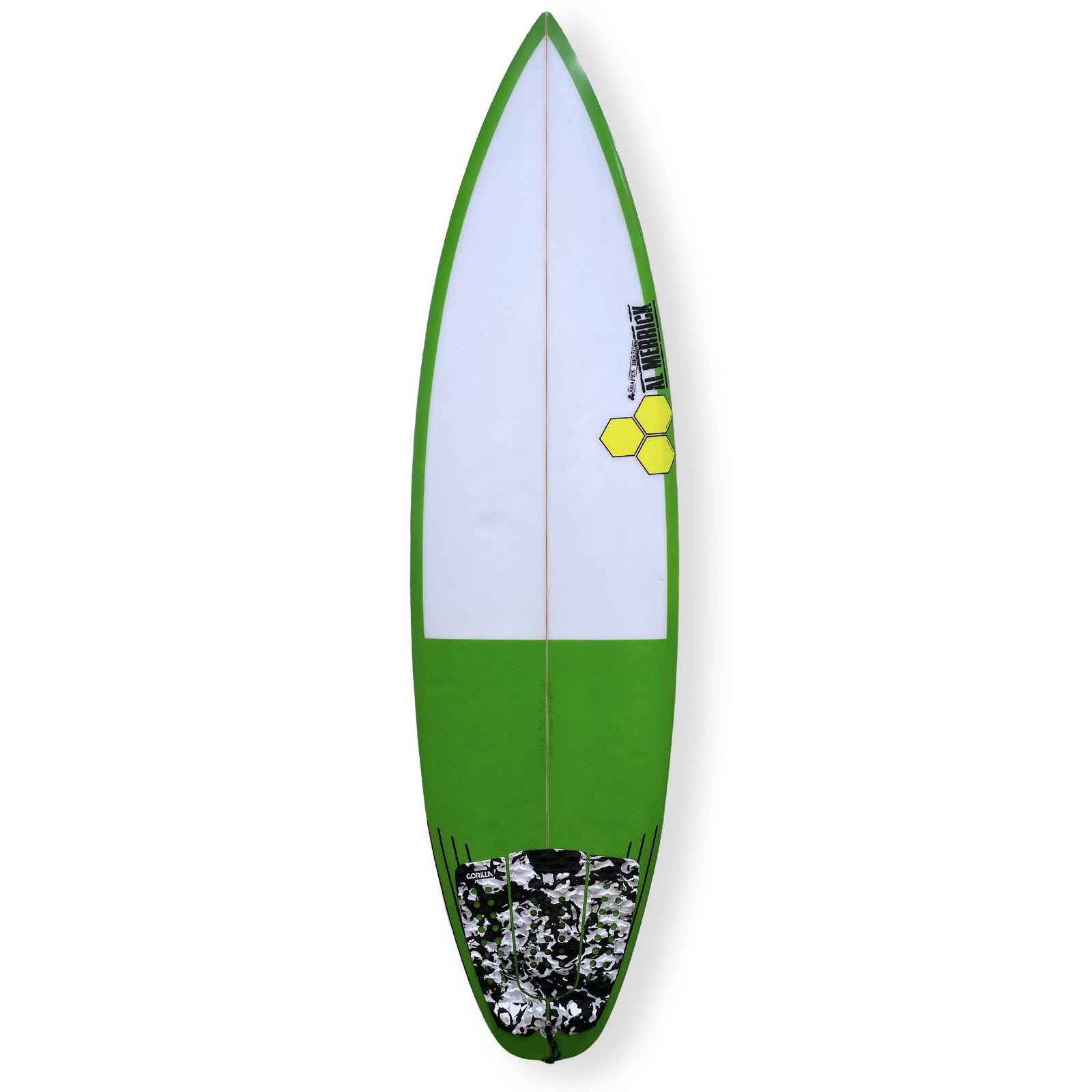 Channel Islands 5'9 Black & White Second Hand Shortboard 26.5L - Green Spray - Second Hand Shortboard by Channel Islands 5ft 9