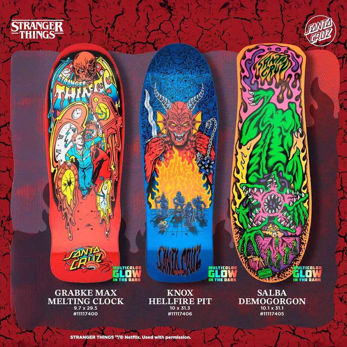 Santa Cruz 10.3" X Stranger Things Salba Demogorgon Deck - Orange - Skateboard Deck by Santa Cruz 10.3 inch