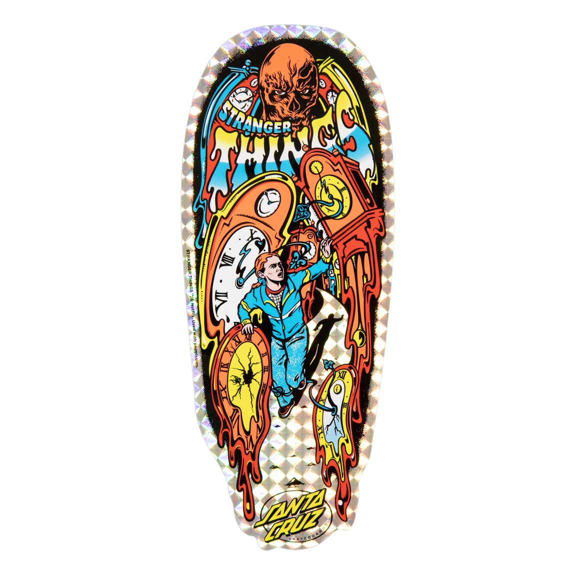 Santa Cruz 9.7" X Stranger Things Grabke Max Melting Clock Deck - Red - Skateboard Deck by Santa Cruz 9.7 inch