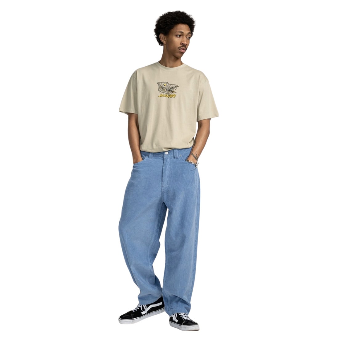 Santa Cruz Big Pants - Crystal Blue Cord - Mens Corduroy Pants/Trousers by Santa Cruz