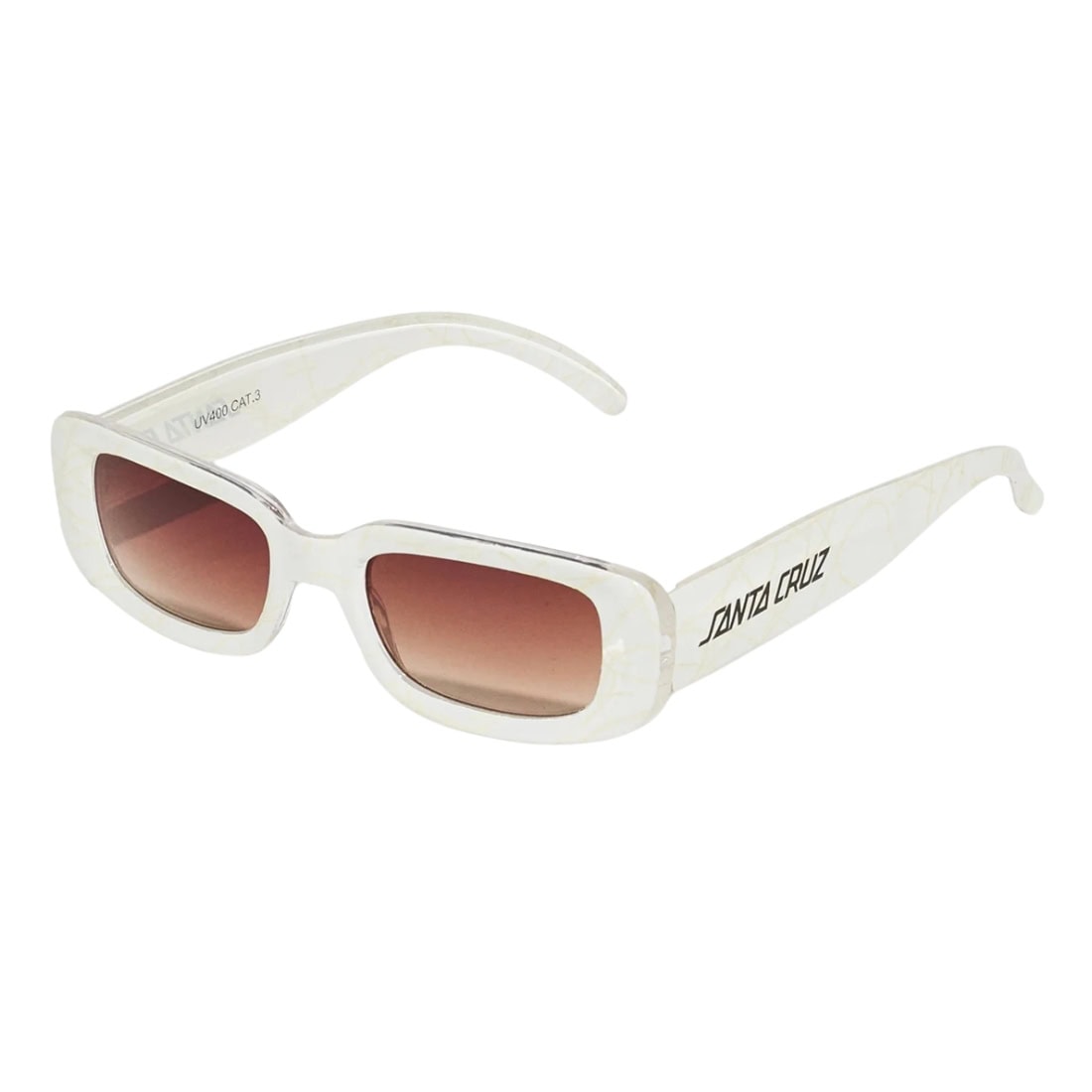 Santa Cruz Inferno Japanese Strip Sunglasses - Clear Off White - Square/Rectangular Sunglasses by Santa Cruz
