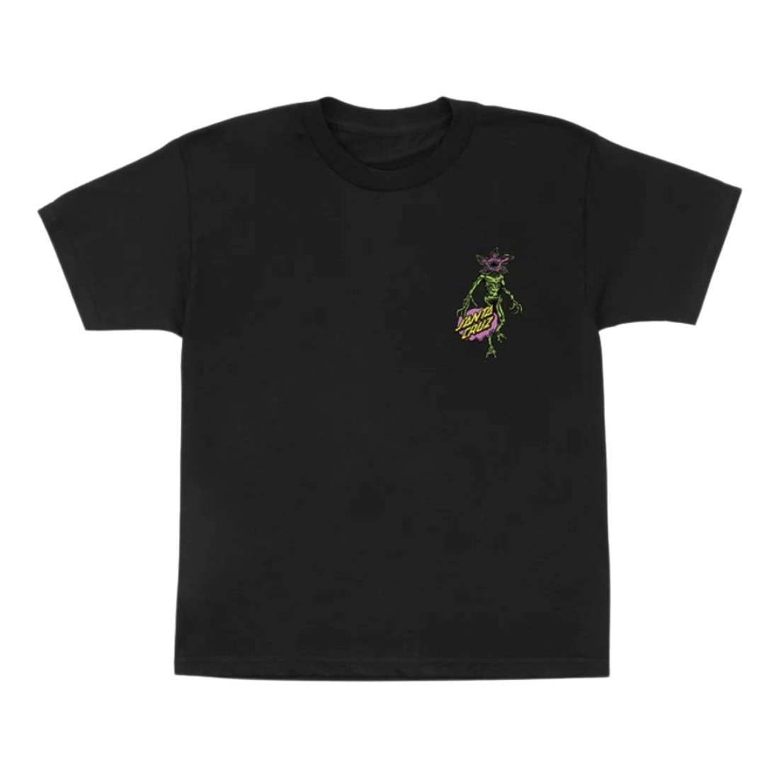 Santa Cruz x Stranger Things Demogorgon Dot Youth Kids T-Shirt - Black - Boys Skate Brand T-Shirt by Santa Cruz