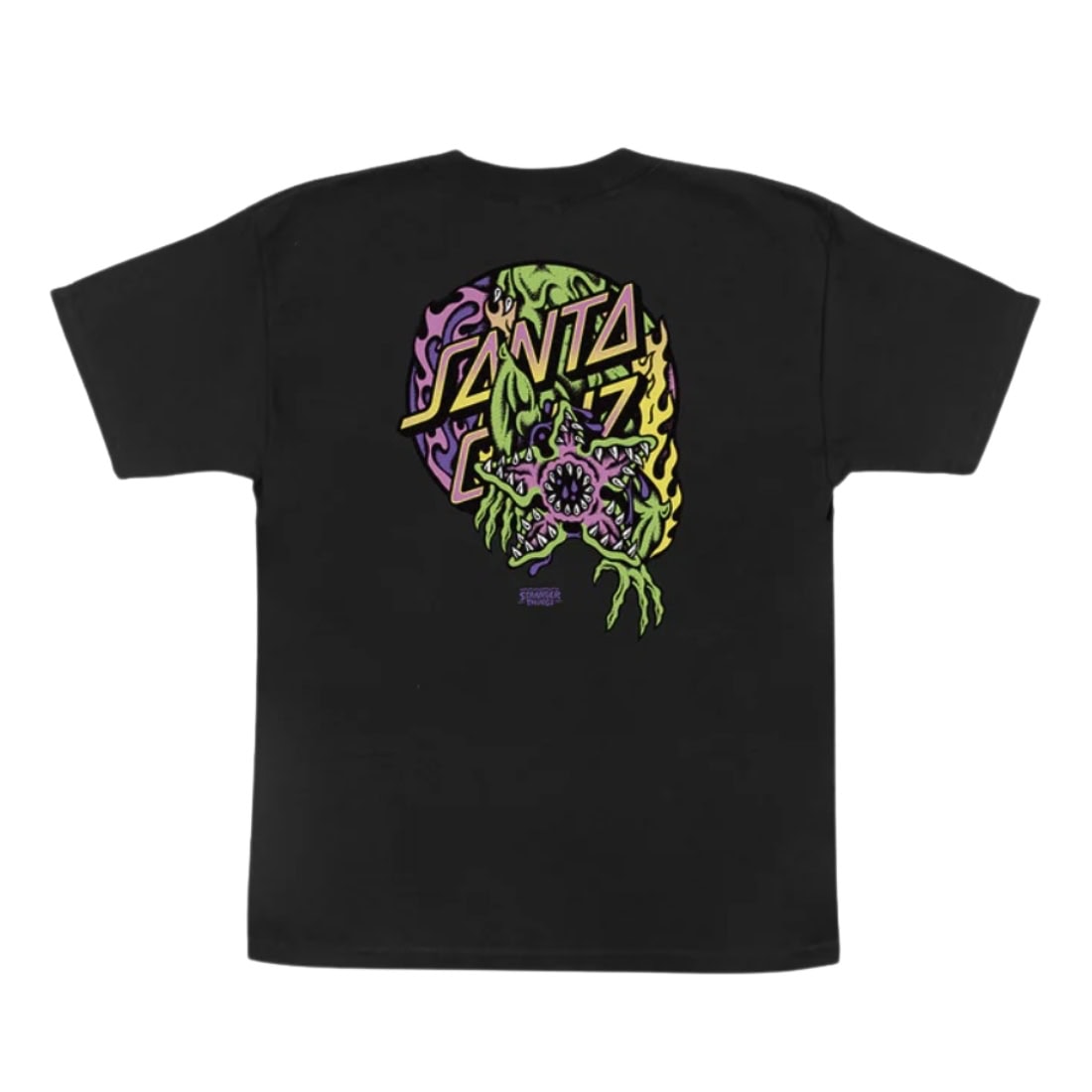 Santa Cruz x Stranger Things Demogorgon Dot Youth Kids T-Shirt - Black - Boys Skate Brand T-Shirt by Santa Cruz