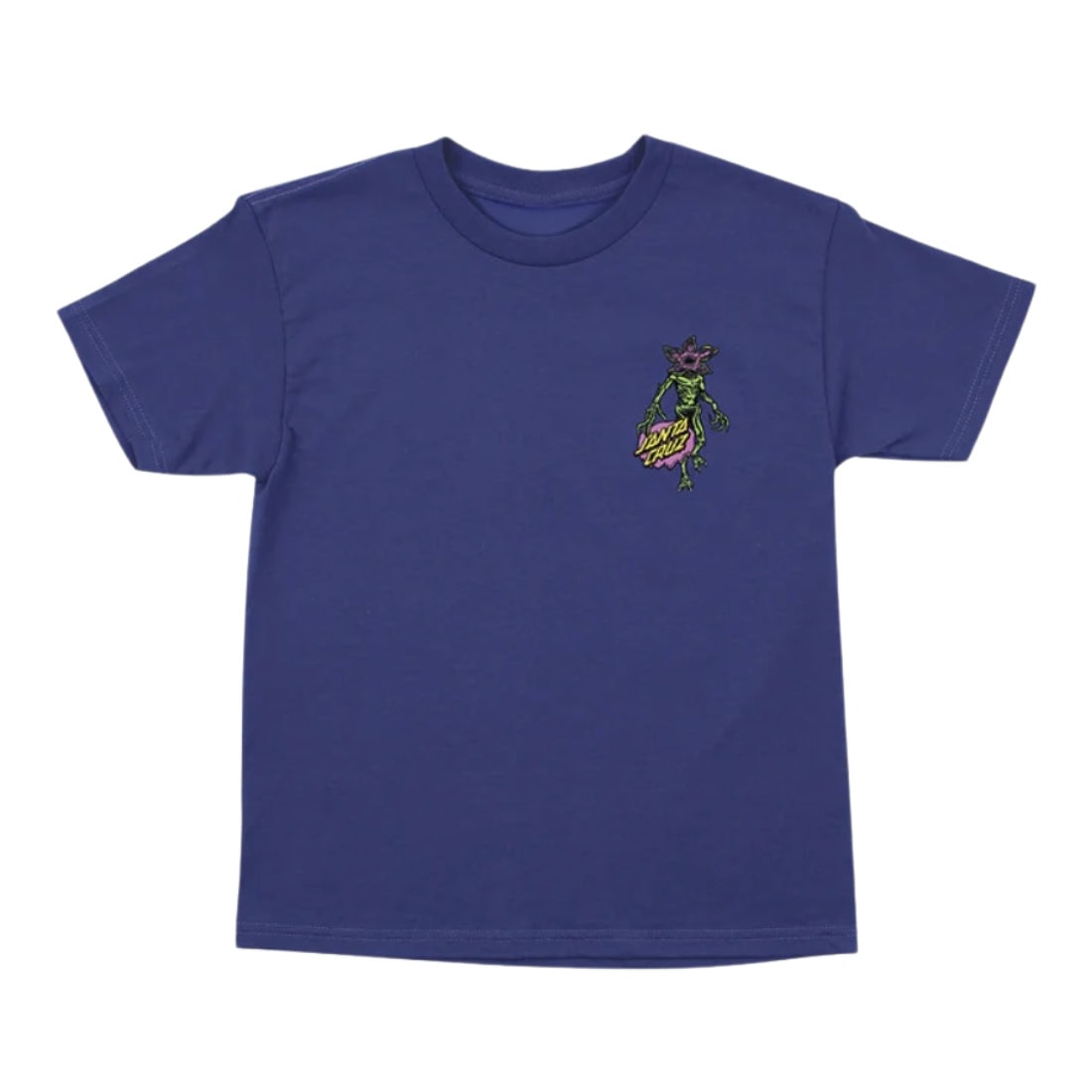 Santa Cruz x Stranger Things Demogorgon Dot Youth Kids T-Shirt - Cobalt - Boys Skate Brand T-Shirt by Santa Cruz