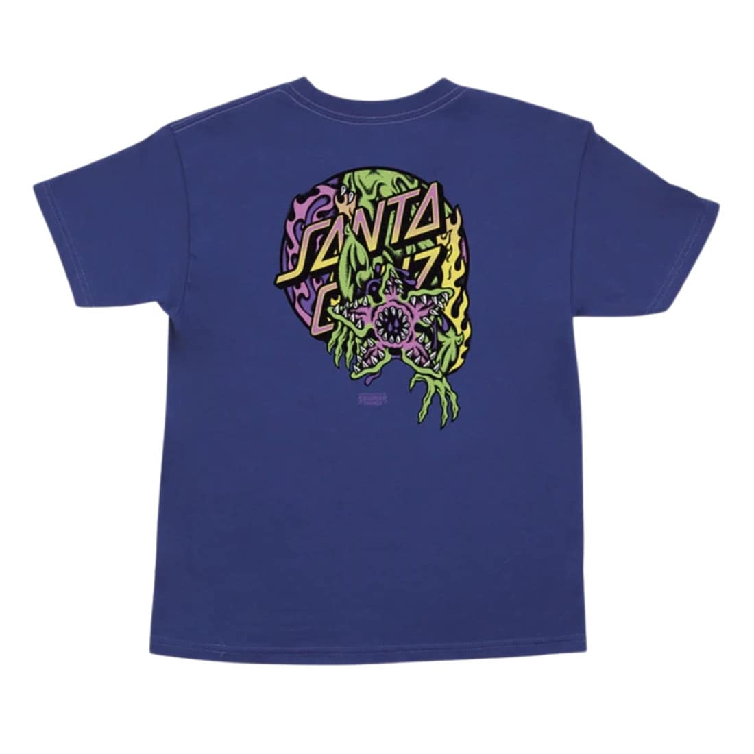 Santa Cruz x Stranger Things Demogorgon Dot Youth Kids T-Shirt - Cobalt - Boys Skate Brand T-Shirt by Santa Cruz