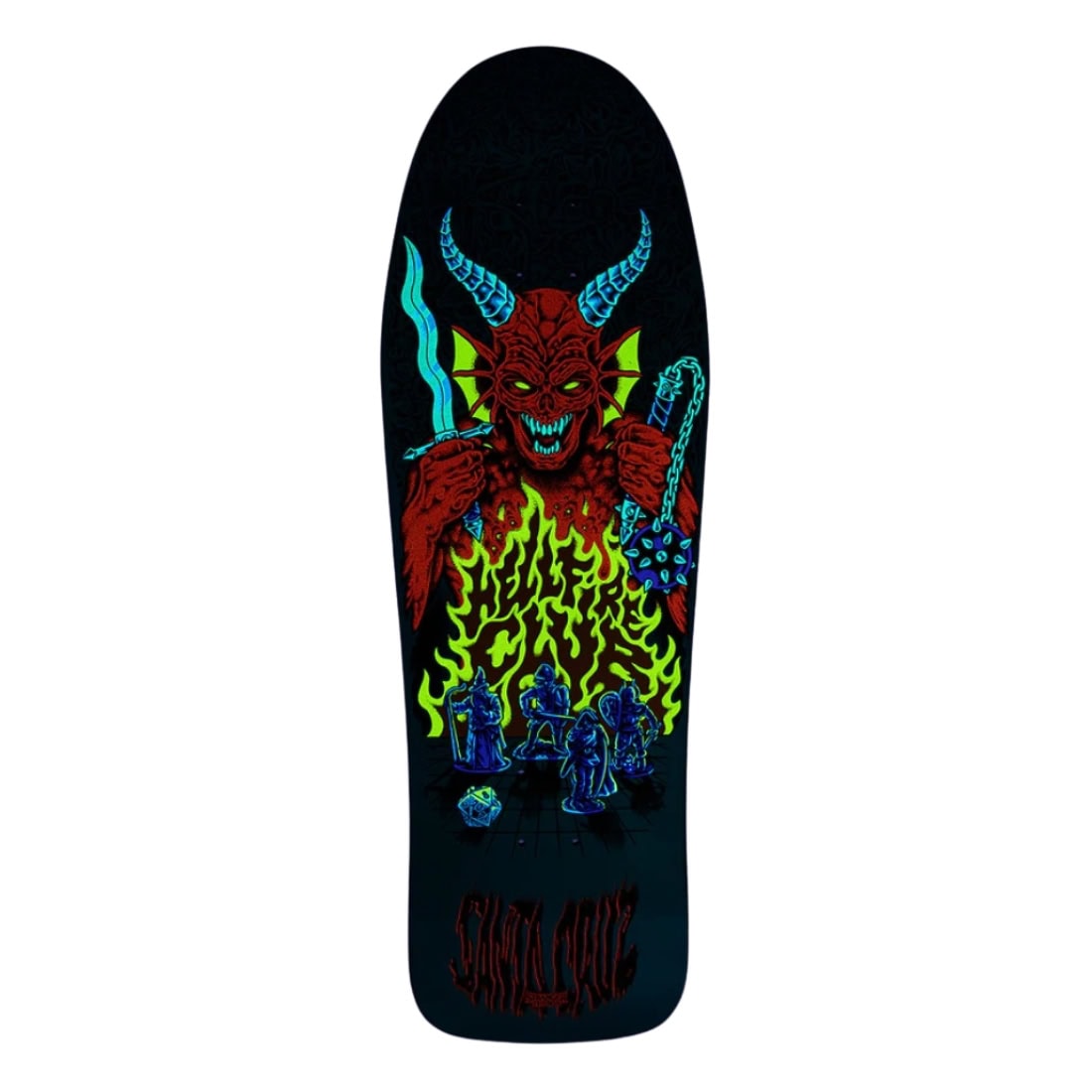 Santa Cruz x Stranger Things Knox Hellfire Deck 10.07" - Blue - Skateboard Deck by Santa Cruz 10.07 inch
