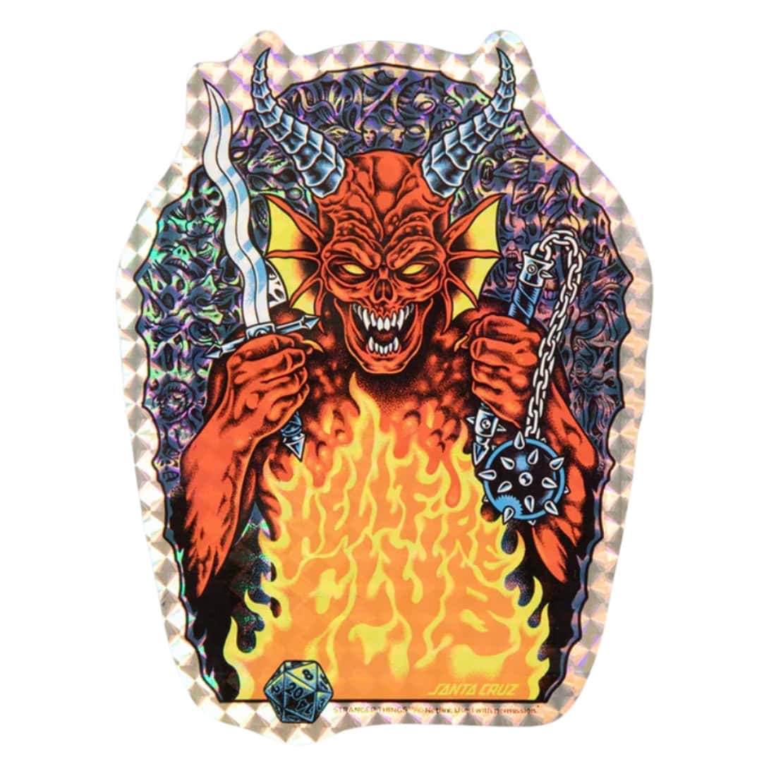 Santa Cruz x Stranger Things Knox Hellfire Deck 10.07" - Blue - Skateboard Deck by Santa Cruz 10.07 inch