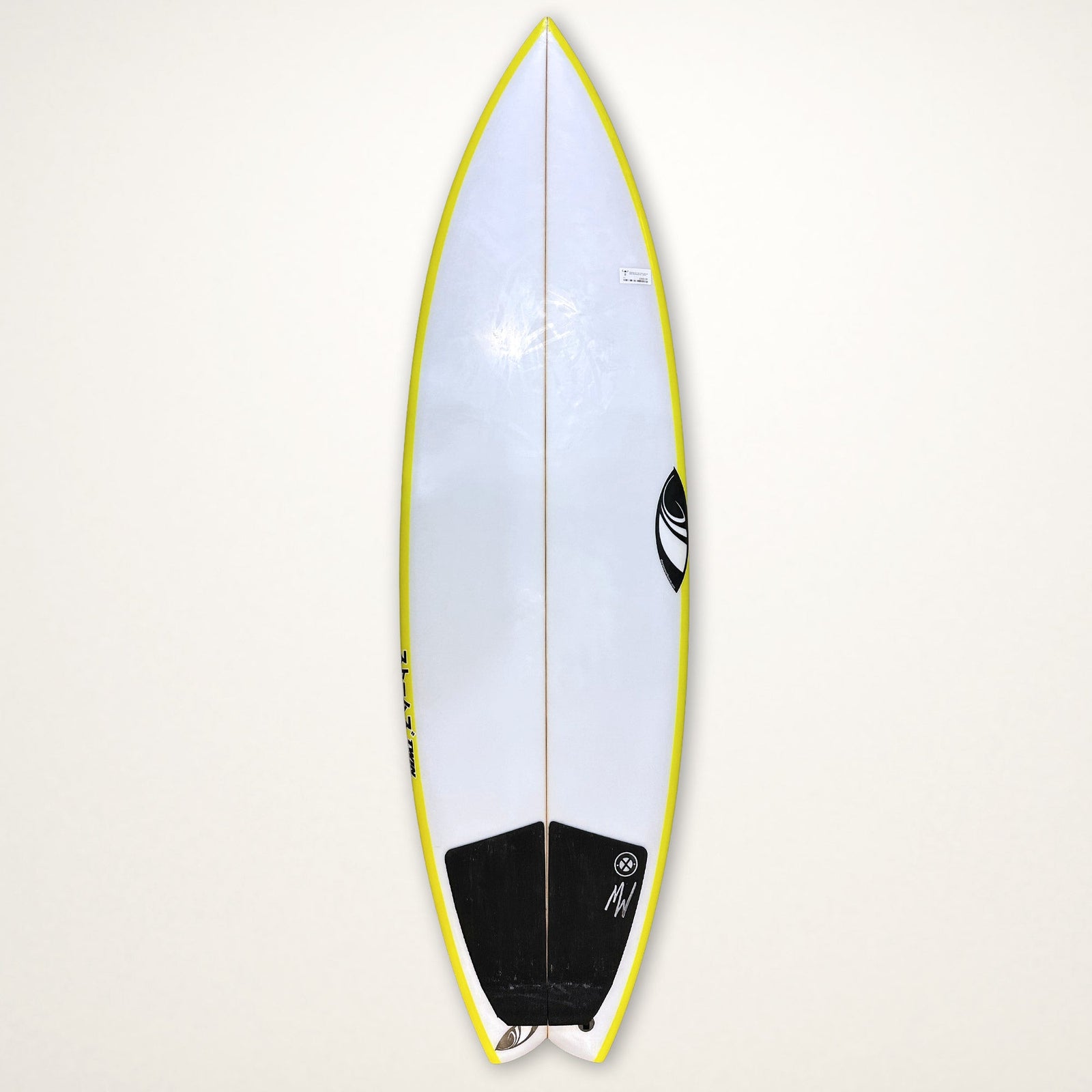 Sharpeye 5'5 Twin Turbo Second Hand Shortboard 26.2L - White/Yellow - Second Hand Shortboard by Sharpeye 5ft 5
