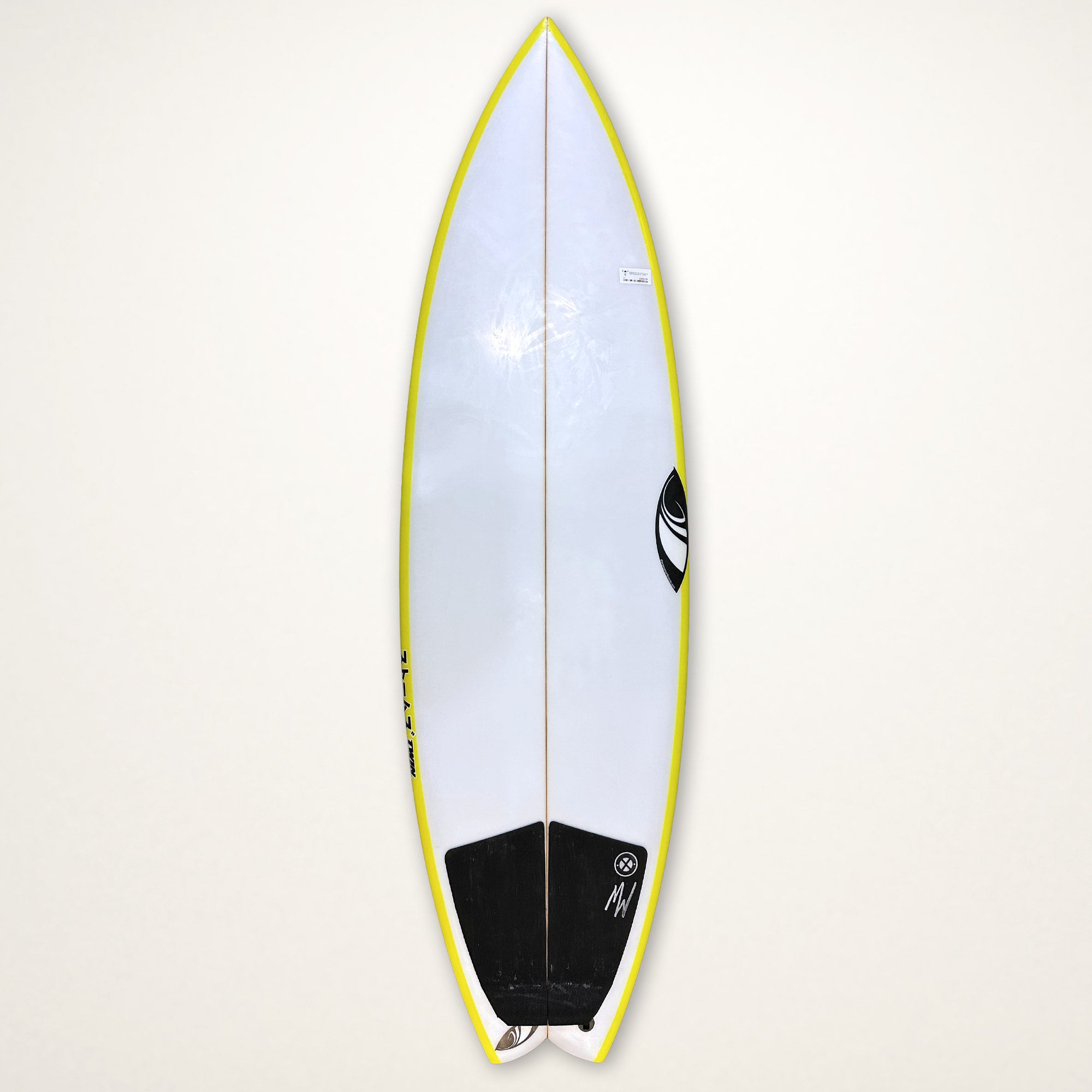 Sharpeye 5'5 Twin Turbo Second Hand Shortboard 26.2L - White/Yellow - Second Hand Shortboard by Sharpeye 5ft 5