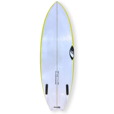 Sharpeye 5'5 Twin Turbo Second Hand Shortboard - 26.2L - White/Yellow - Second Hand Shortboard by Sharpeye 5ft 5
