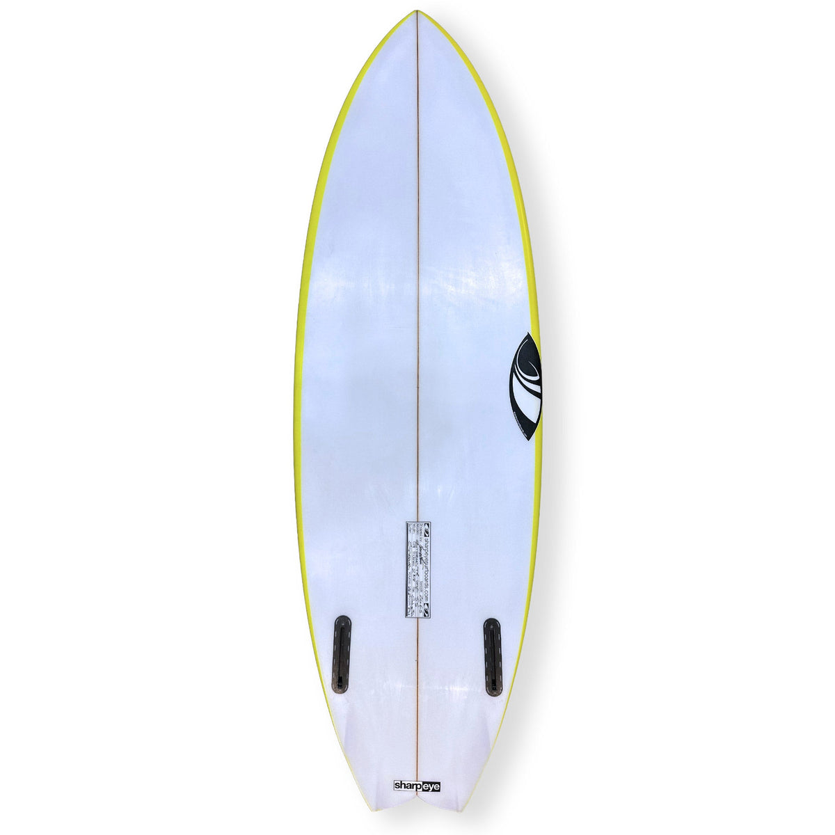 Sharpeye 5'5 Twin Turbo Second Hand Shortboard - 26.2L - White/Yellow - Second Hand Shortboard by Sharpeye 5ft 5