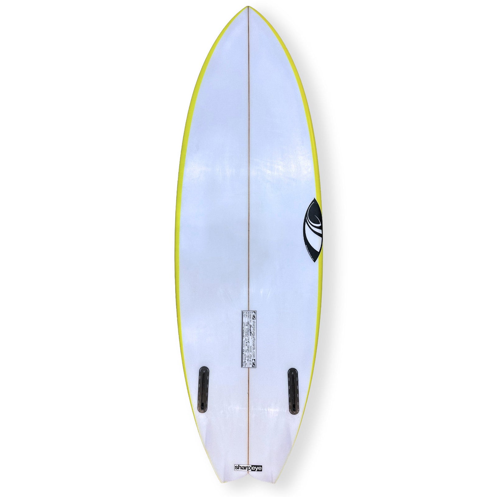 Sharpeye 5'5 Twin Turbo Second Hand Shortboard - 26.2L - White/Yellow - Second Hand Shortboard by Sharpeye 5ft 5