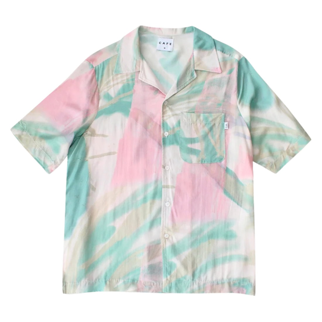 Skateboard Cafe JLH Button Up Shirt - Cream/Green - Mens Casual Shirt by Skateboard Cafe