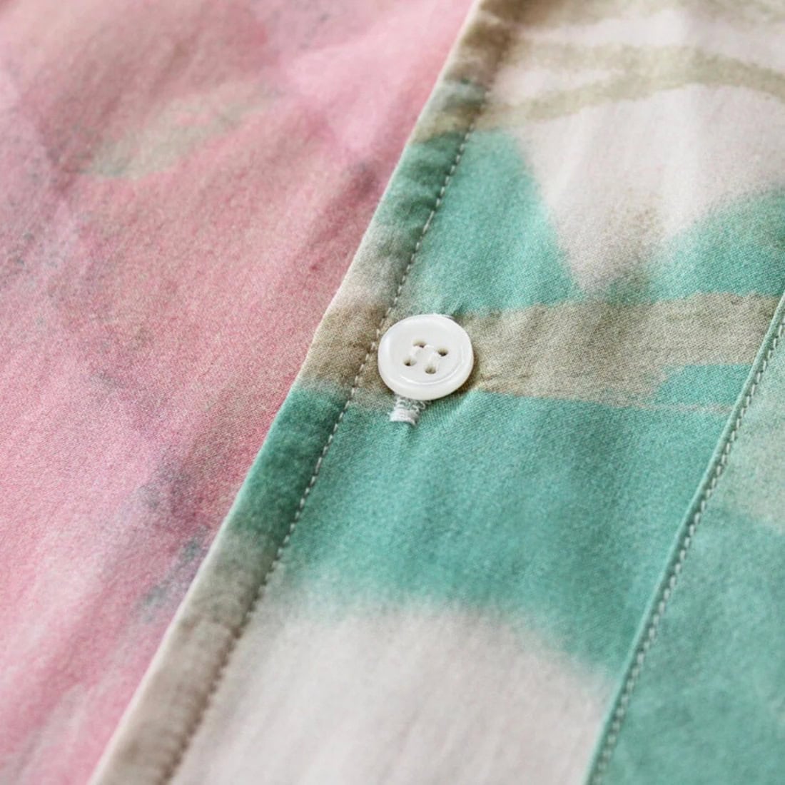 Skateboard Cafe JLH Button Up Shirt - Cream/Green - Mens Casual Shirt by Skateboard Cafe