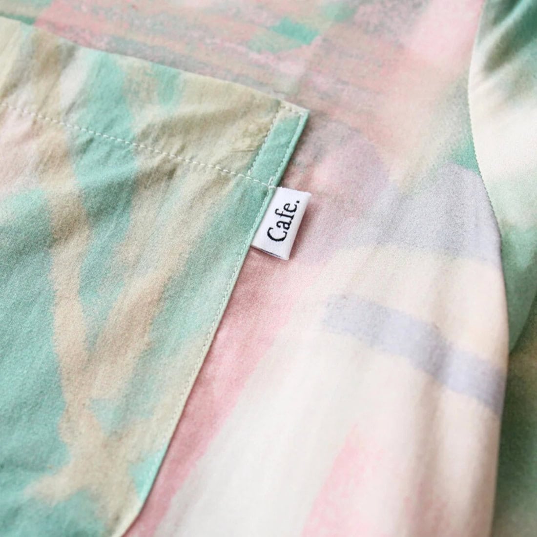 Skateboard Cafe JLH Button Up Shirt - Cream/Green - Mens Casual Shirt by Skateboard Cafe