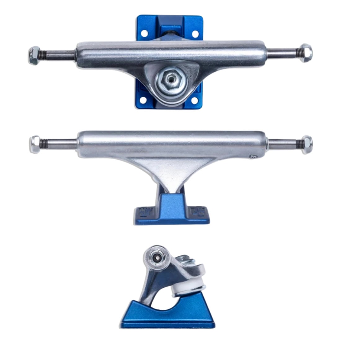 Slappy 8.0&quot; ST1 Lights Polished Trucks (Pair) - Blue - Skateboard Trucks by Slappy 8.0 inch