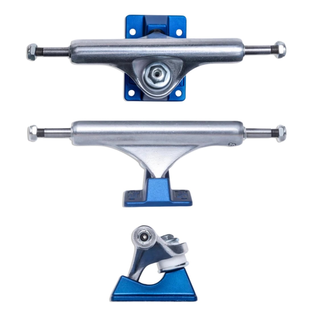 Slappy 8.25&quot; ST1 Lights Polished Trucks (Pair) - Blue - Skateboard Trucks by Slappy 8.25 inch