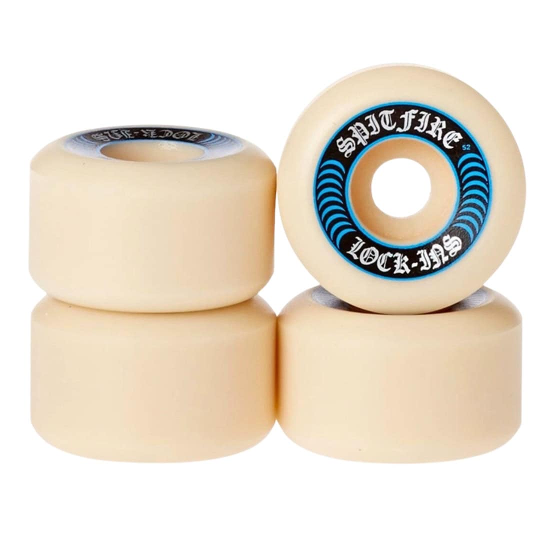 Spitfire 52mm F4 99Duro Lock Ins Skateboard Wheels - White - Skateboard Wheels by Spitfire 52mm