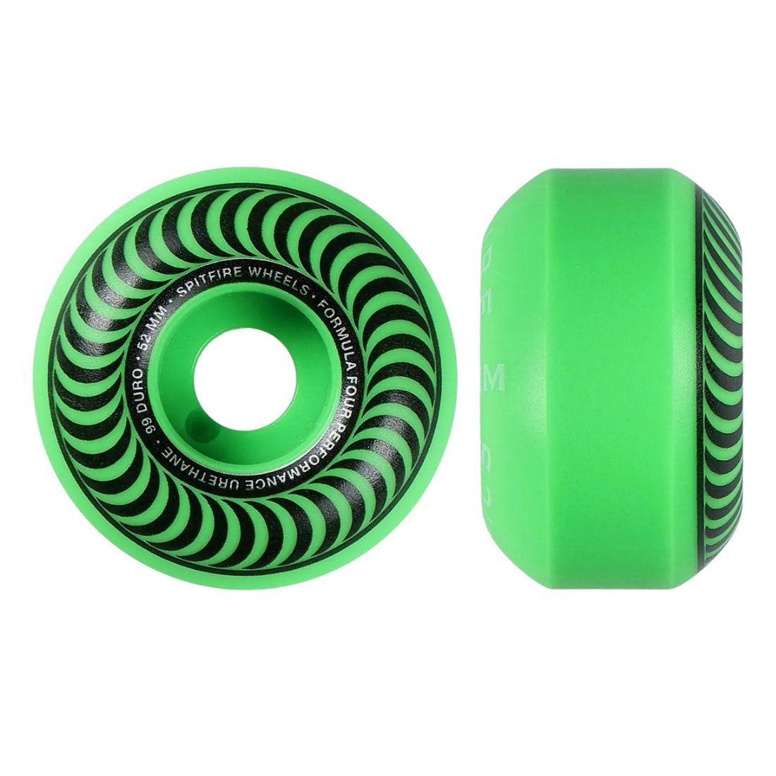 Spitfire 52mm Formula Four Classics 99A Skateboard Wheels - Neon Green - Skateboard Wheels by Spitfire 52mm