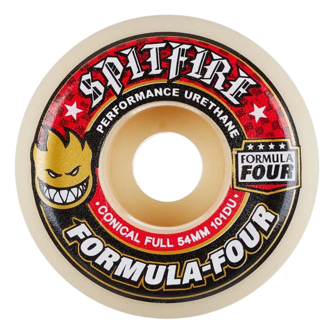 Spitfire 53mm F4 101DU Conical Full Formula 4 Wheels - White - Skateboard Wheels by Spitfire 53mm