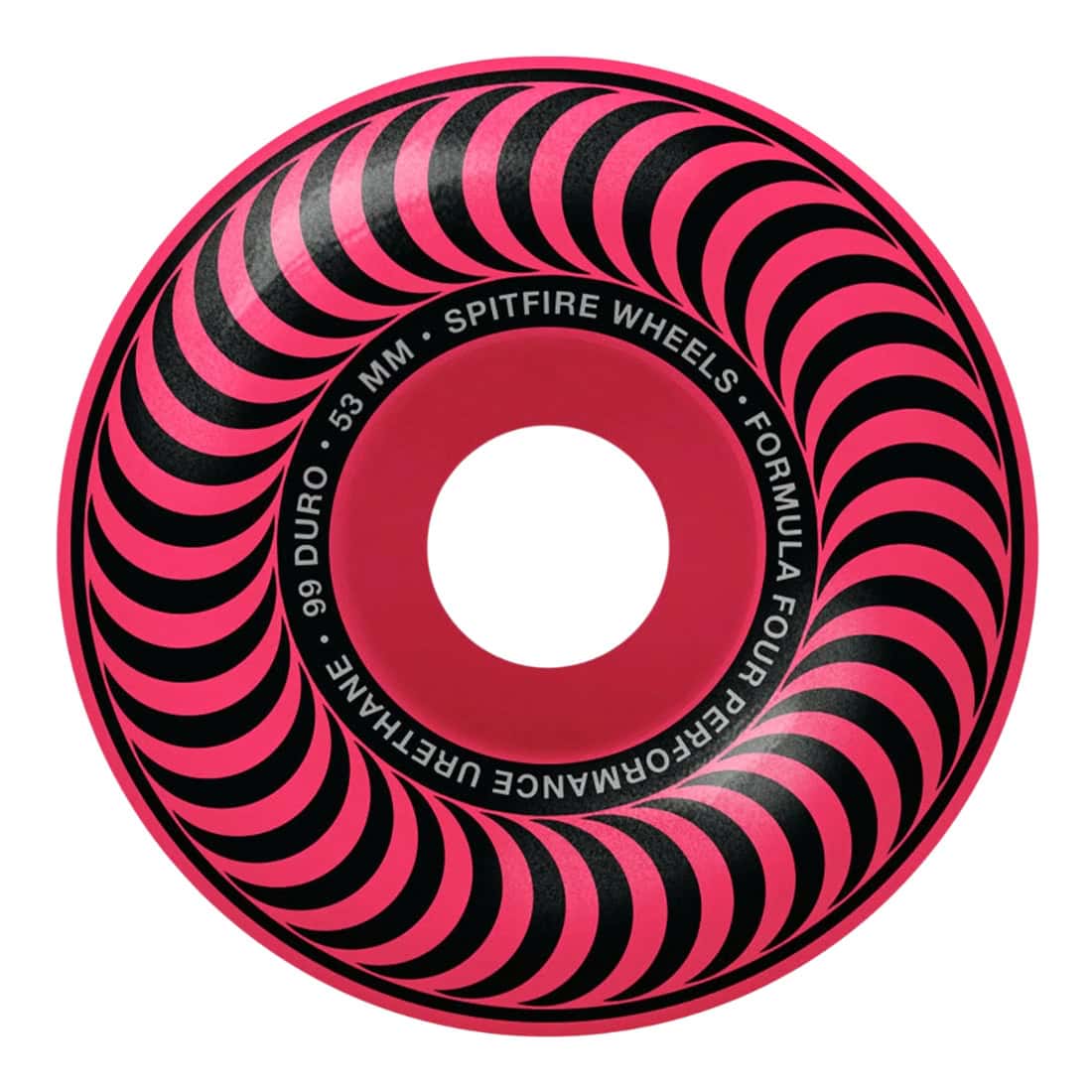 Spitfire 53mm Formula Four Classics 99A Skateboard Wheels - Neon Pink - Skateboard Wheels by Spitfire 53mm
