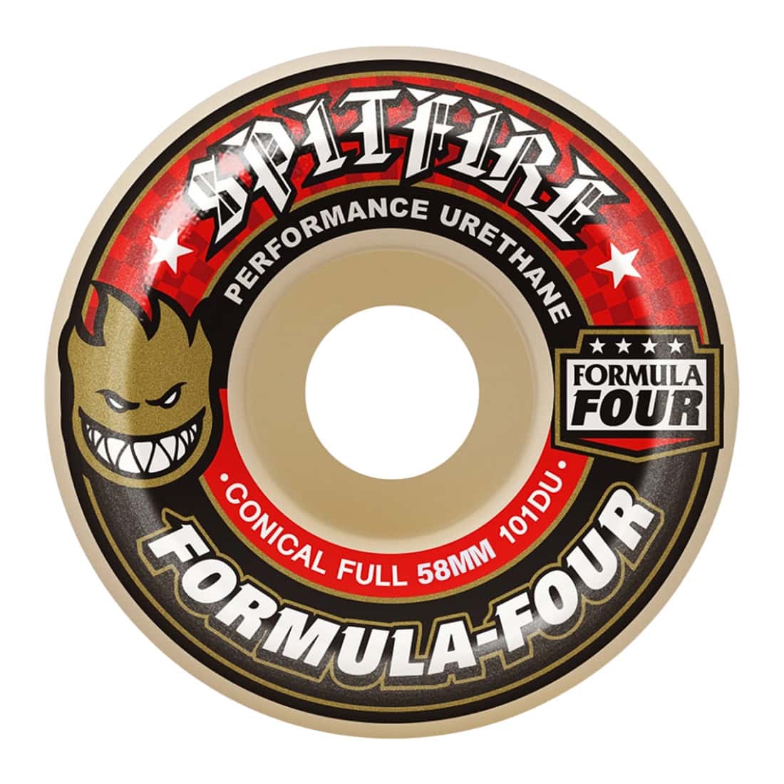 Spitfire 58mm F4 101DU Conical Full Formula 4 Wheels - White - Skateboard Wheels by Spitfire 58mm