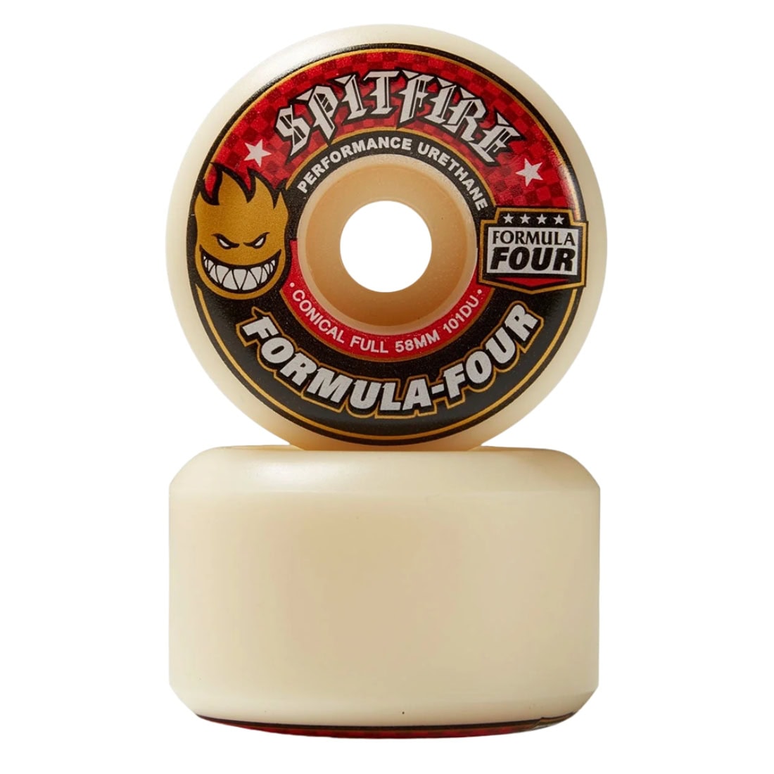 Spitfire 58mm F4 101DU Conical Full Formula 4 Wheels - White - Skateboard Wheels by Spitfire 58mm
