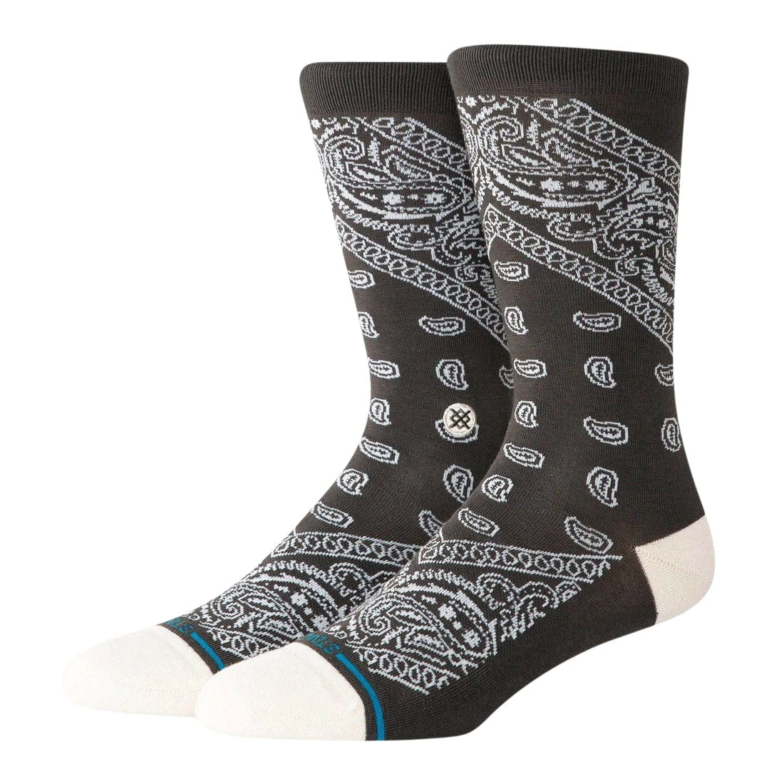 Stance Barrio Crew Socks - Washed Black - Unisex Crew Length Socks by Stance