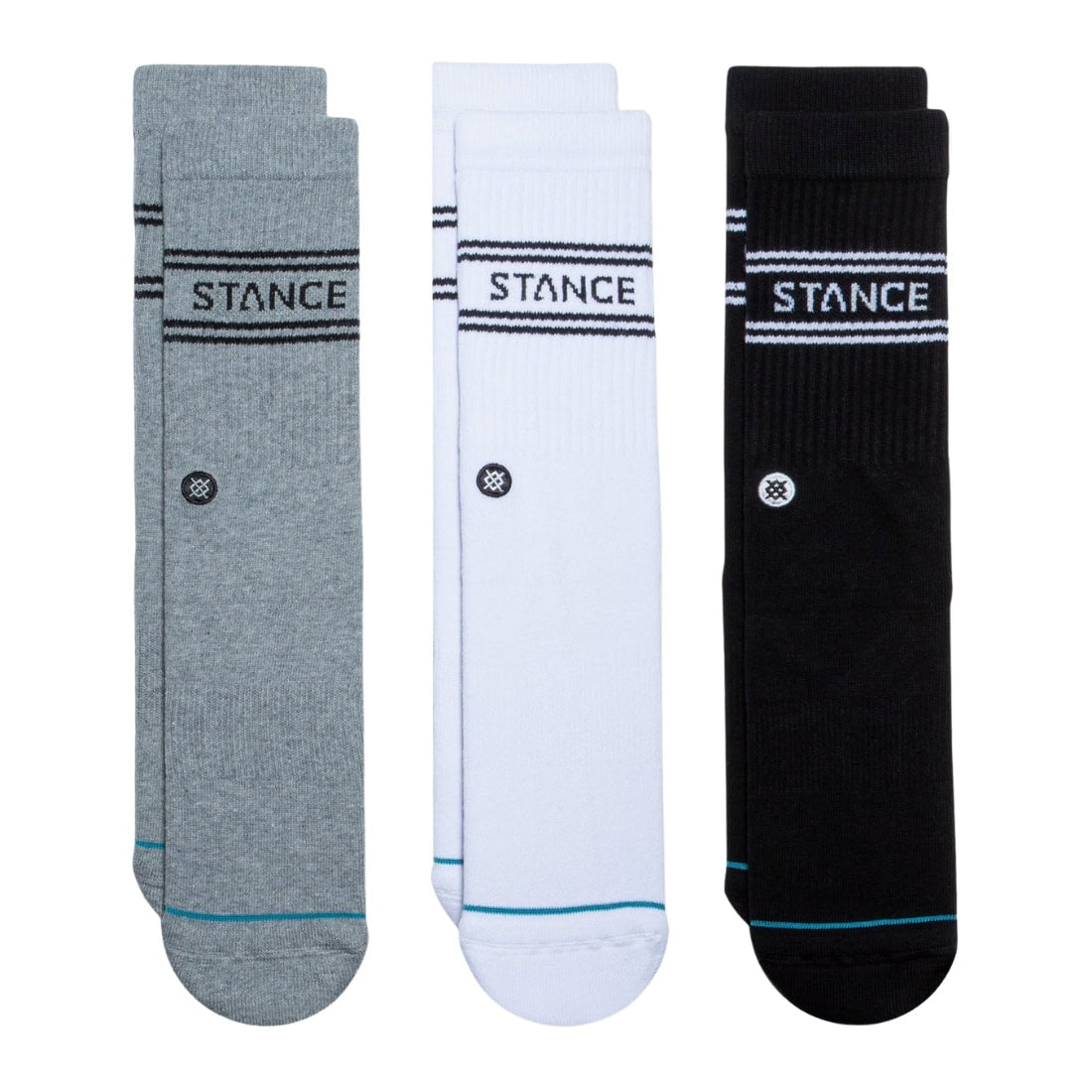 Stance Basic 3 Pack Crew Socks - Multi - Unisex Crew Length Socks by Stance