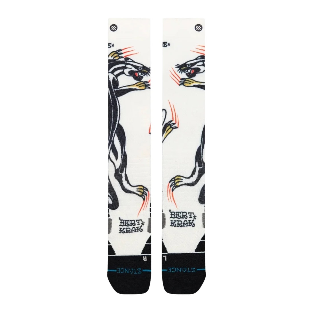 Stance Battle Mid Poly Snow Socks - Cream - Unisex Snowboard/Ski Socks by Stance