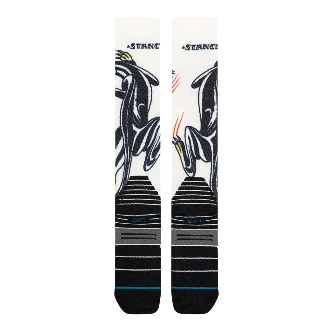 Stance Battle Mid Poly Snow Socks - Cream - Unisex Snowboard/Ski Socks by Stance