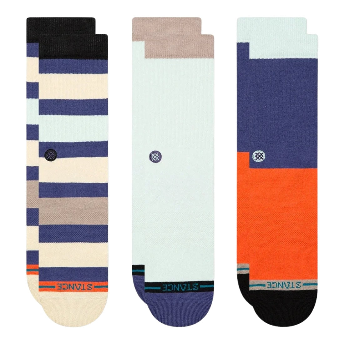 Stance Bayside Crew Socks (3 Pack) - Multi - Unisex Crew Length Socks by Stance