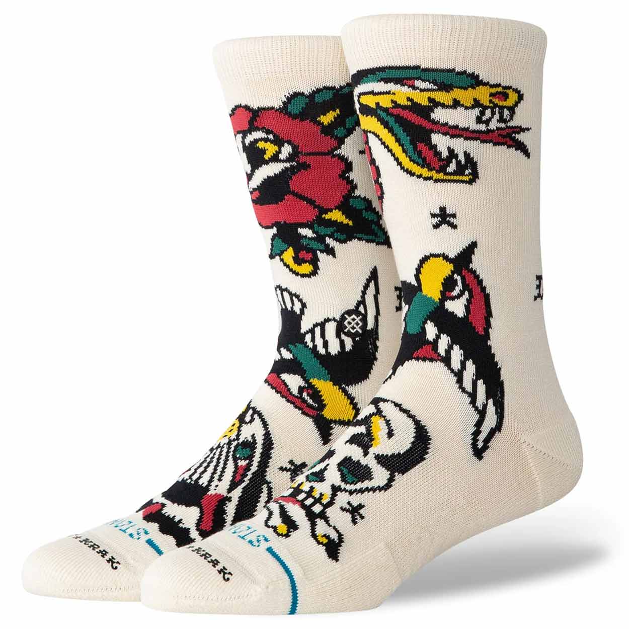 Stance X Bert Krak Flash Crew Socks - Canvas - Mens Crew Length Socks by Stance