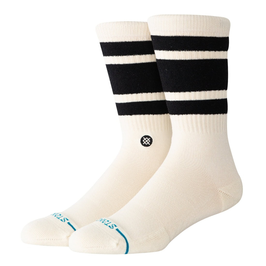 Stance Boyd Cozy Crew Socks - Black White - Unisex Crew Length Socks by Stance