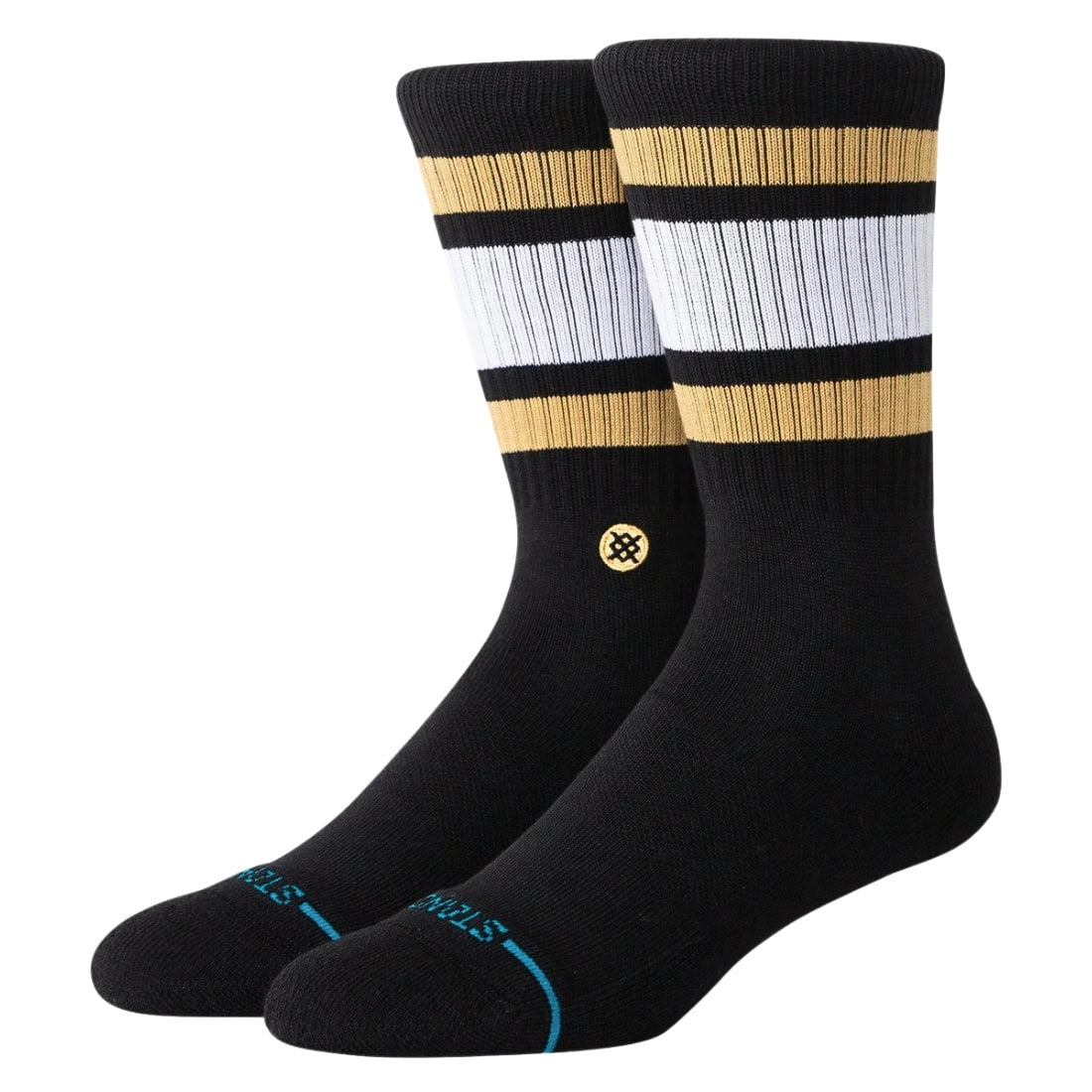 Stance Boyd ST Socks - Black/Brown - Unisex Crew Length Socks by Stance