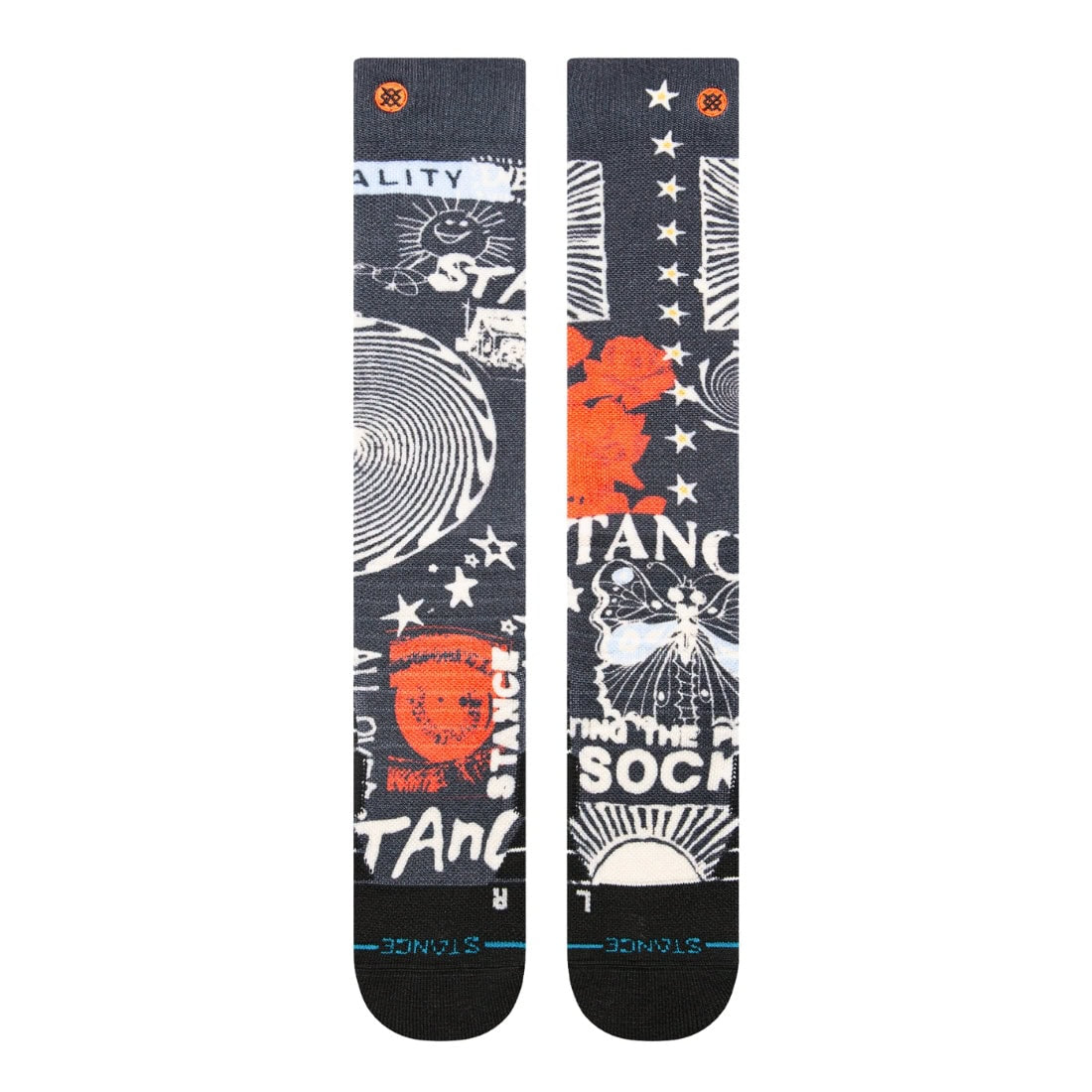 Stance Brand Love Mid Poly Snow Ski/Snowboard Socks - Black - Unisex Snowboard/Ski Socks by Stance