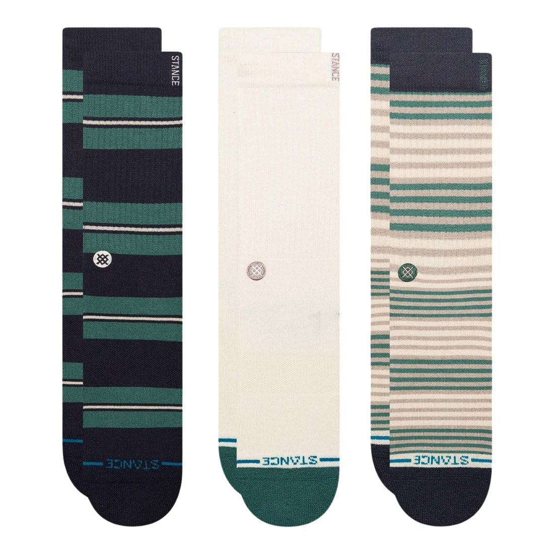 Stance Caesar Stripe Butter Blend 3 Pack Socks - Multi - Unisex Crew Length Socks by Stance