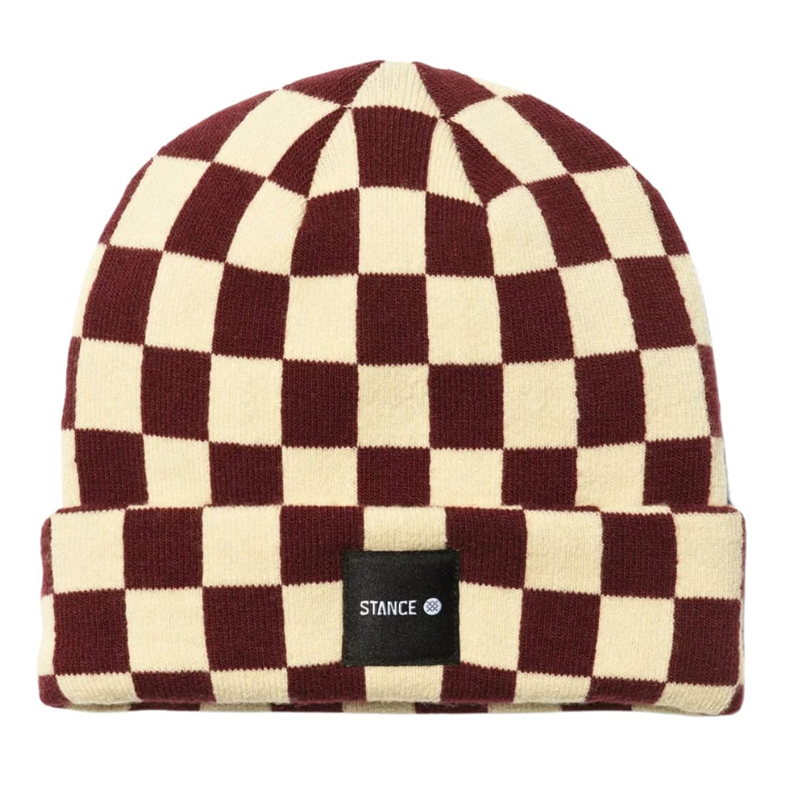 Stance Checked Out Beanie - Wine - Fold Beanie by Stance