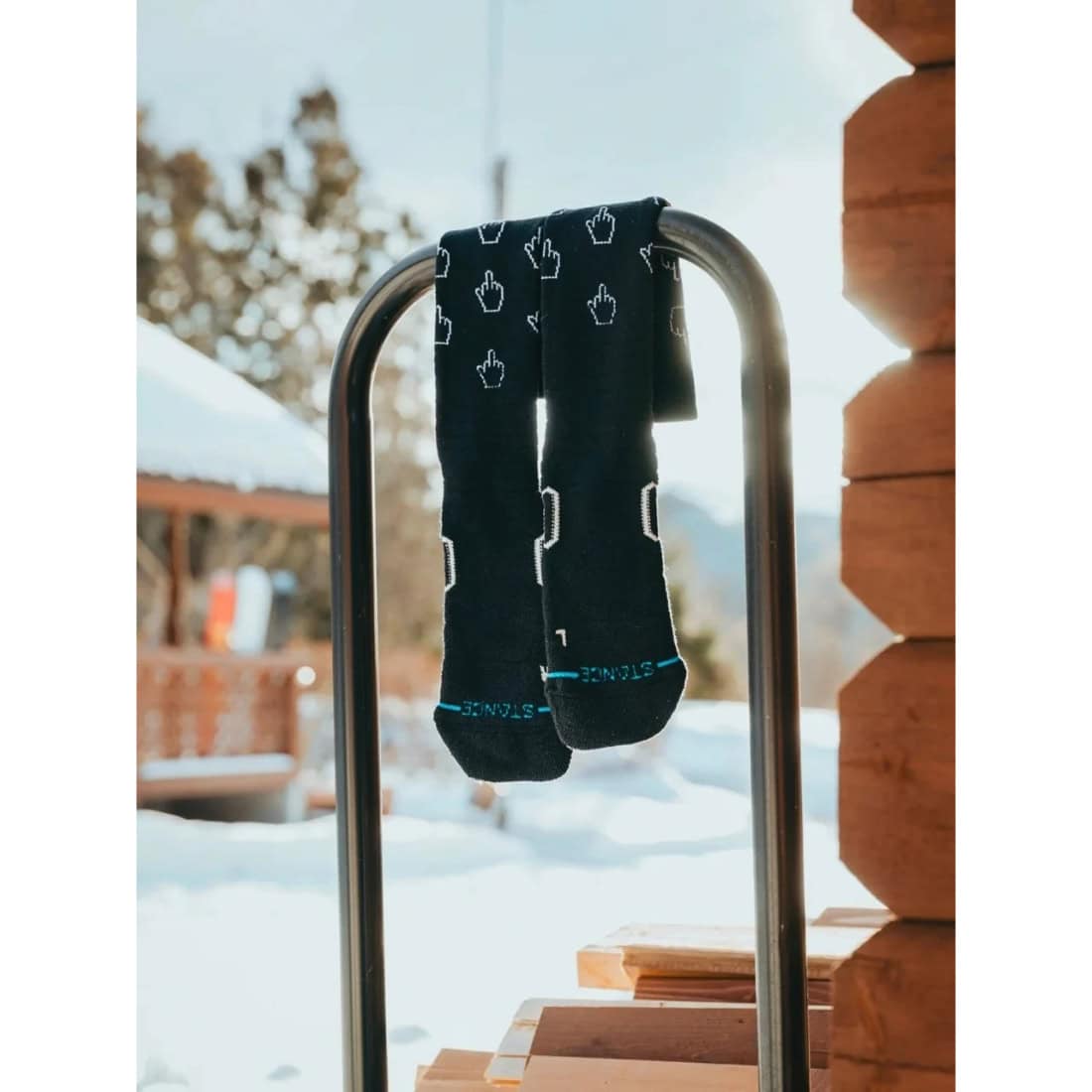 Stance Cursor Mid Poly Snow Socks - Black - Unisex Snowboard/Ski Socks by Stance