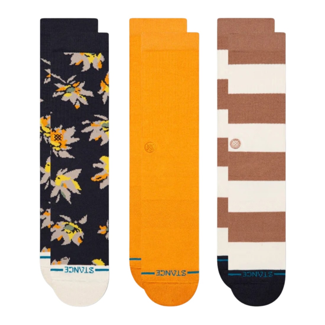 Stance Equinox Crew 3 Pack Socks - Navy - Unisex Crew Length Socks by Stance L (UK8-12.5)