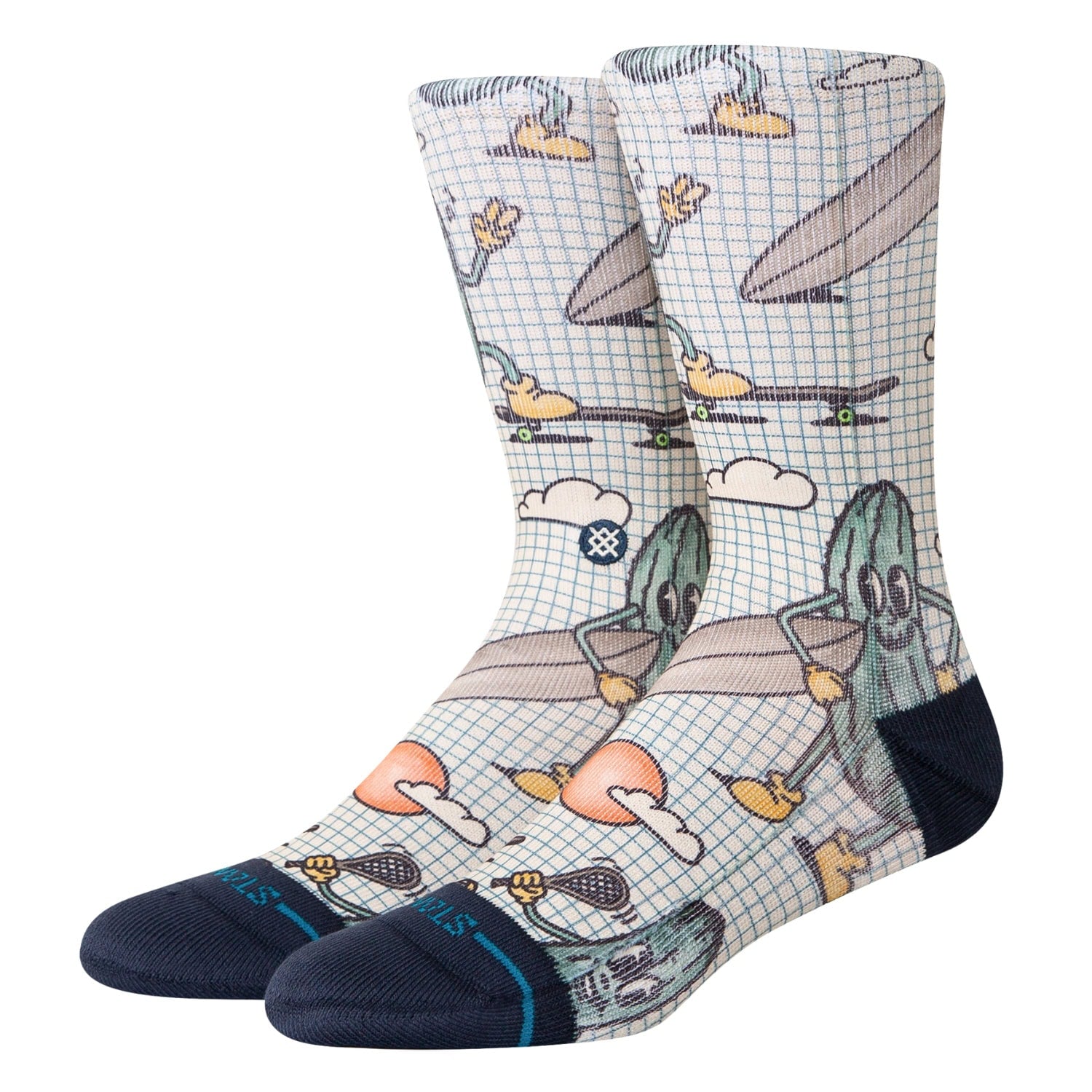 Stance Feeling Pickled Crew Socks - Cream - Mens Crew Length Socks by Stance