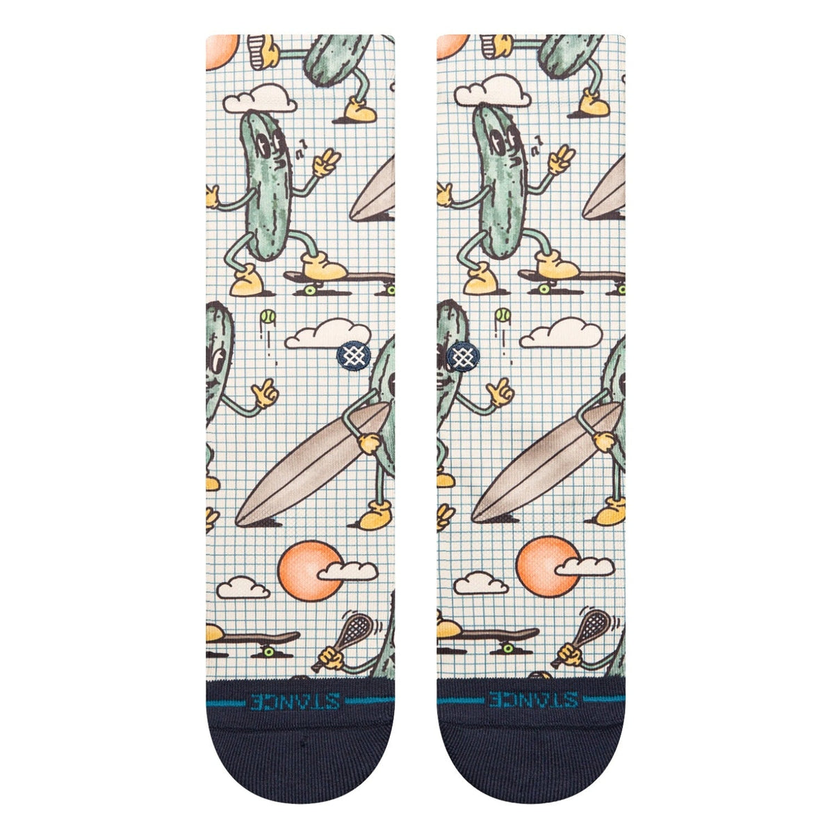 Stance Feeling Pickled Crew Socks - Cream - Mens Crew Length Socks by Stance