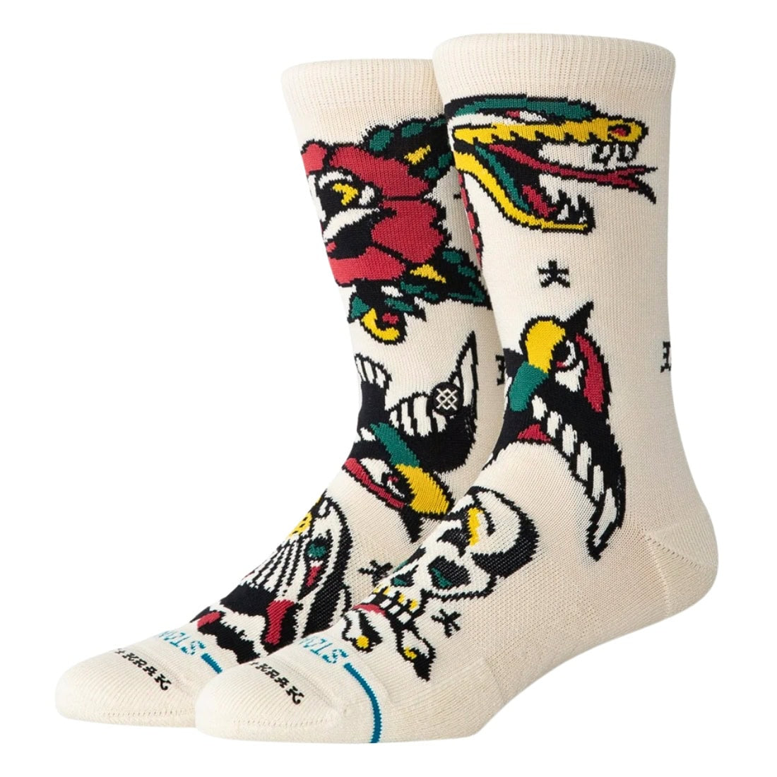 Stance x Bert Krak Flash Crew Socks - Canvas - Mens Crew Length Socks by Stance
